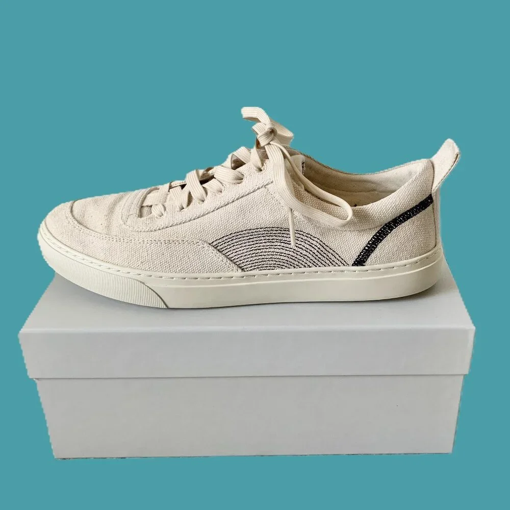 EUC Everlane The Tread-Bare Sneaker, Women's 10, Natural Canvas/Black - Picture 4 of 14